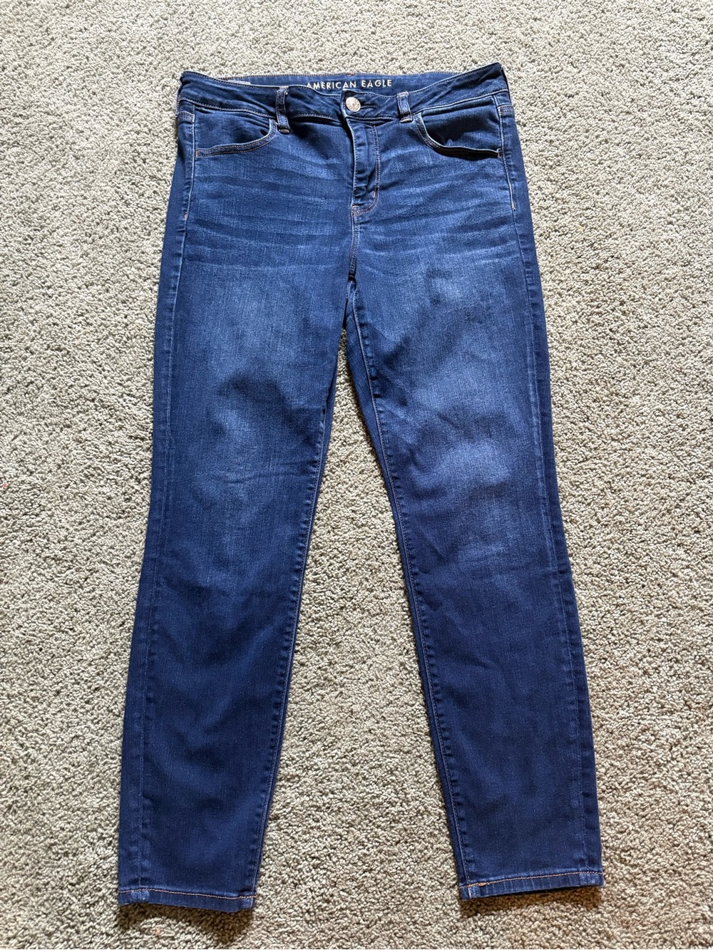 American Eagle Next Level Stretch Jeggings Mid Rise Womens Size 14 Denim